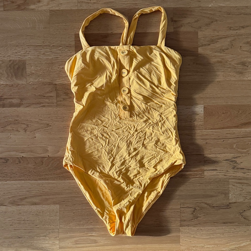 Yellow Button-Front Sundress Top